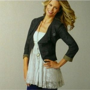 CAbi White Lace Cotton Blend Tube Top Convertible Dress & Skirt Combo